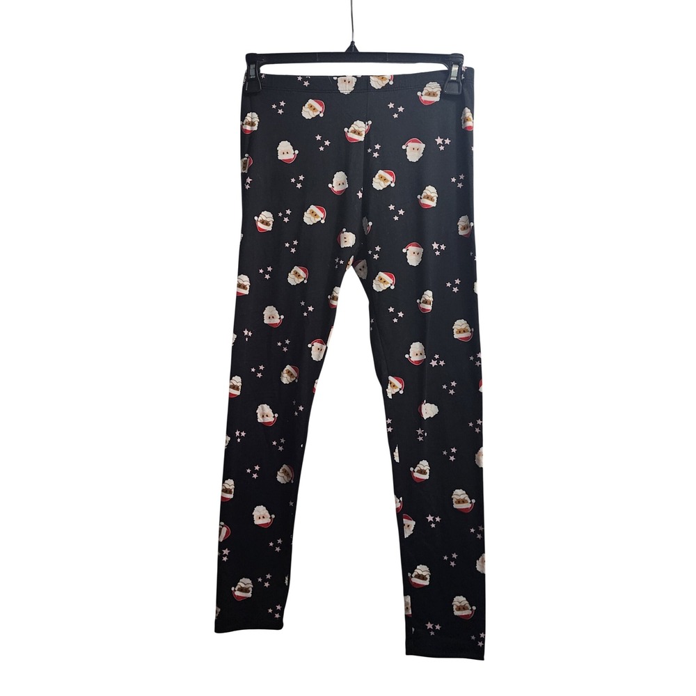 So Favorite Legging Kids XL 14 16 Black Santa Stars Christmas Holiday